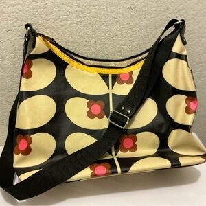 Orla Kiely Black and Cream Floral Shoulder Bag crossbody